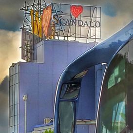 autobús y edificio